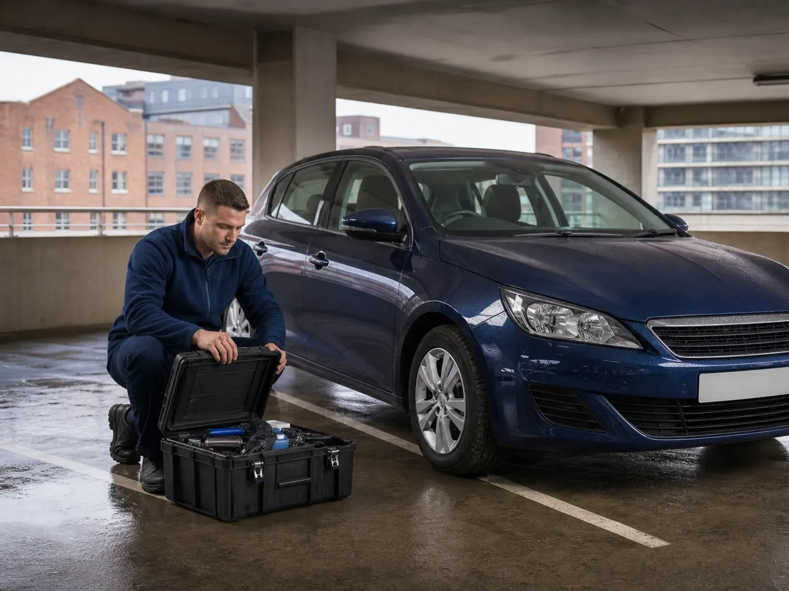 A mobile windscreen technician providing vehicle-glass service in the Liverpool City Centre area of Liverpool.
